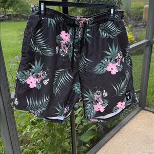 Disney Swim Shorts Mickey Mouse Hawaiian Bathing Suit Neff Men’s Size XL